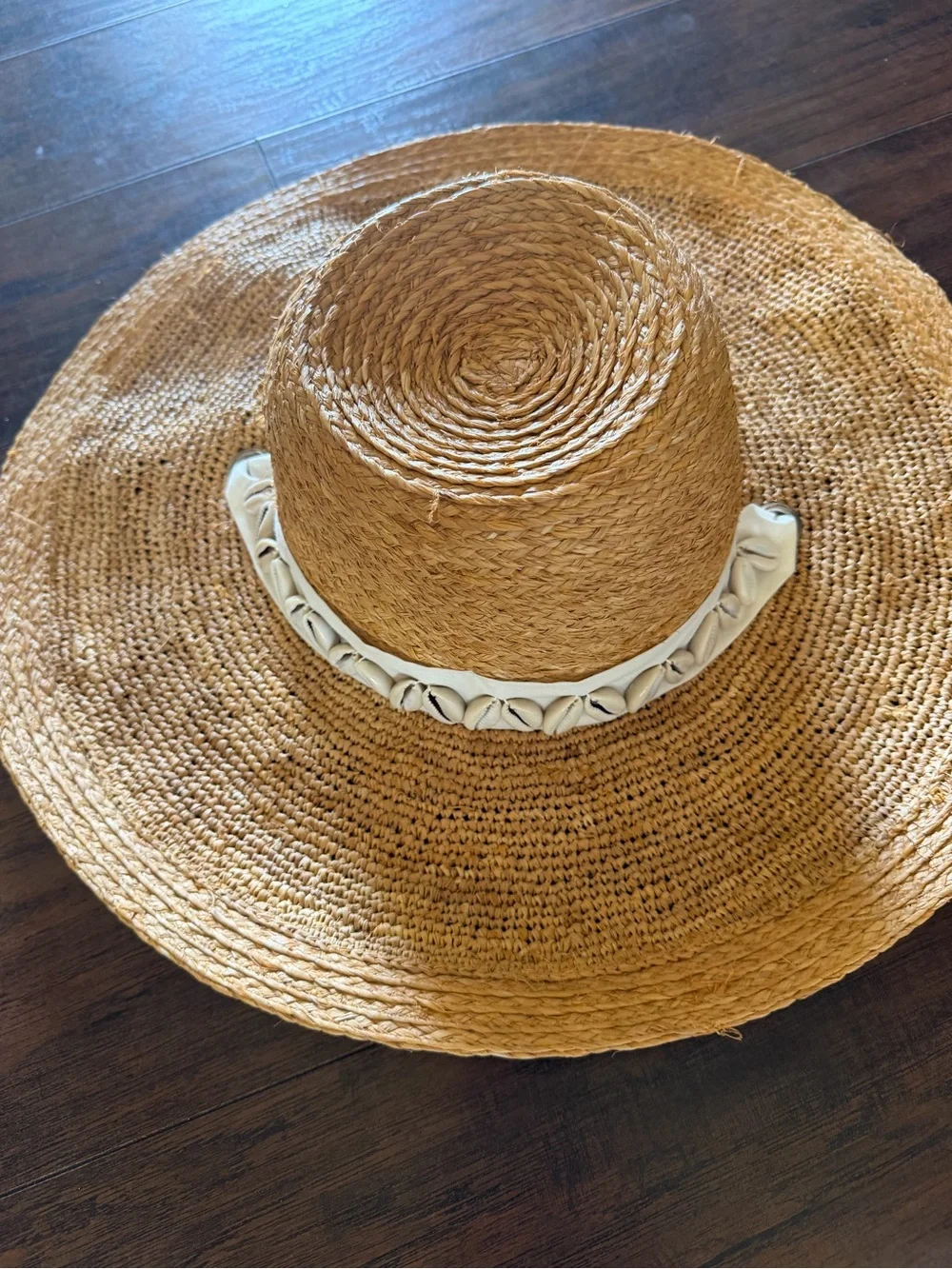 🔘San Diego Hat Company Straw Sun Hat with White Shell Trim